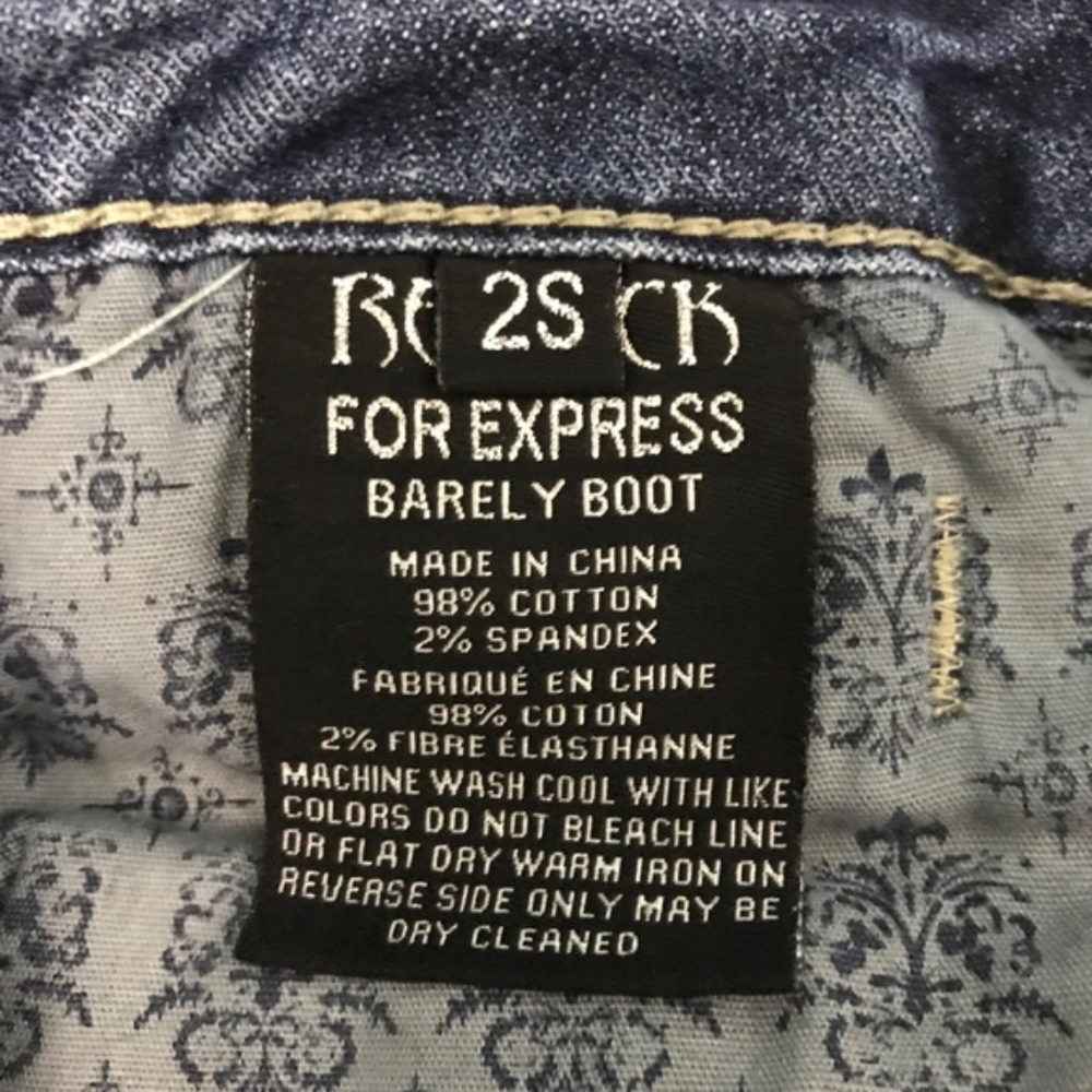Re Rock For Express Barely Boot Jeans Size 2s - image 7